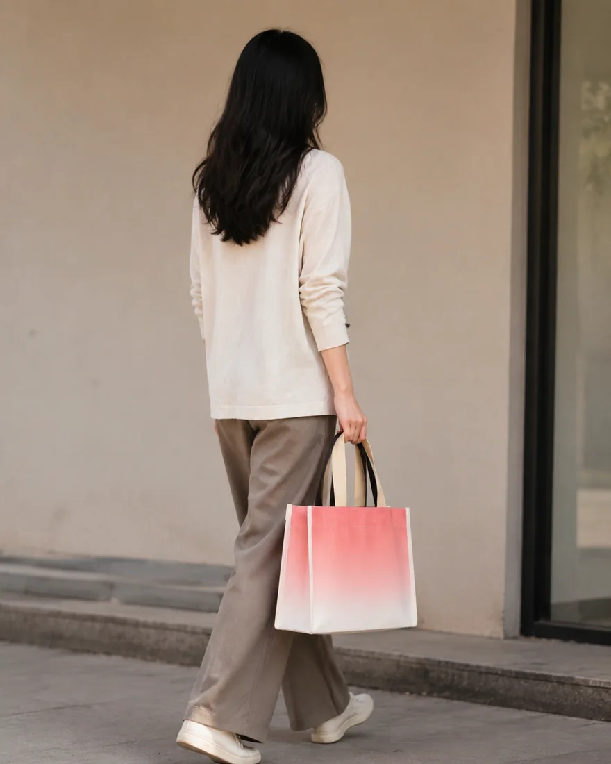 Non-woven carry bag in an outdoor lifestyle setting