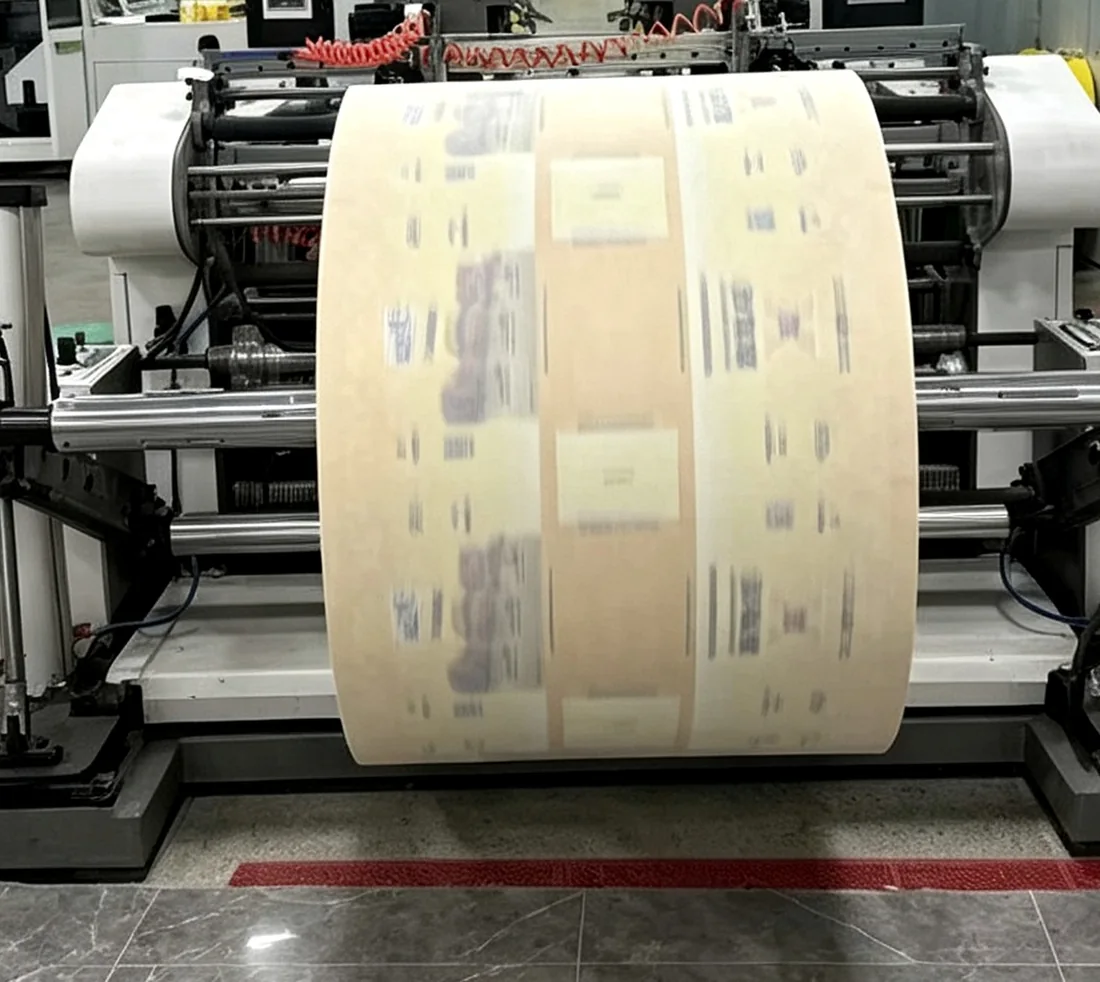 Material moving through processing equipment, shown as a production-process reference